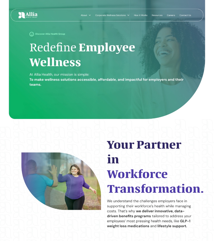 Allia's legacy website — the placeholder brand it had outgrown