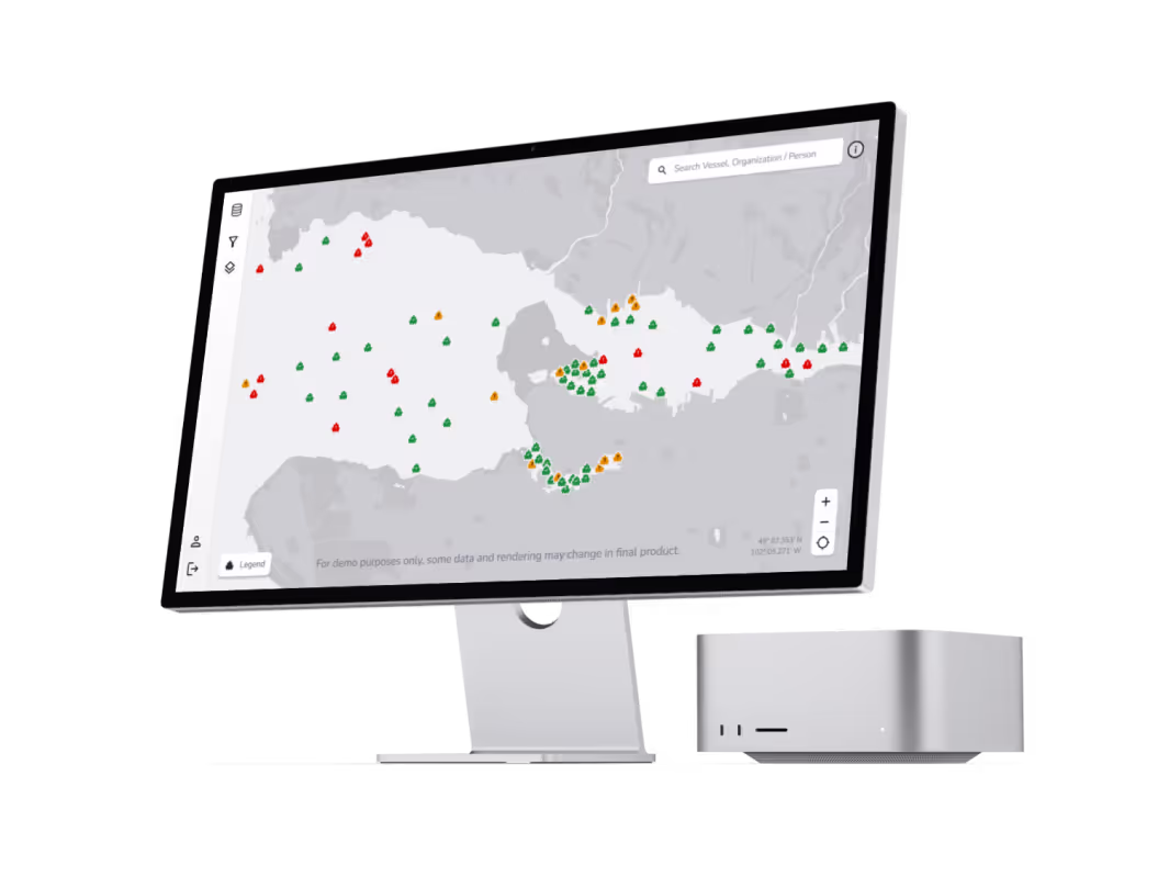 The HAVA threat-map dashboard on a studio display