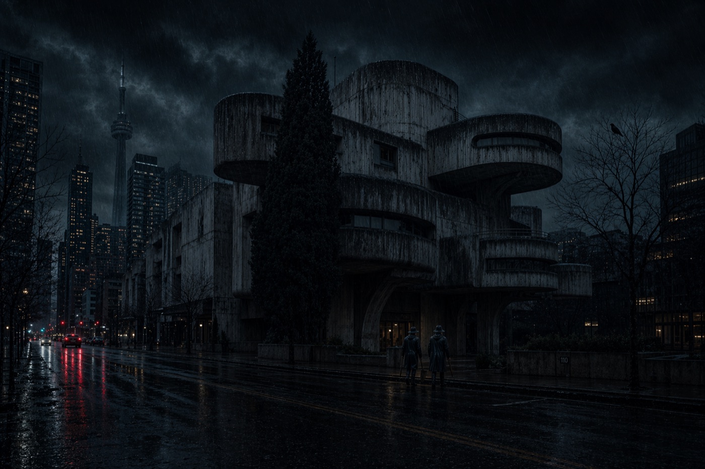 The Power Shifter Studios exterior in the rain